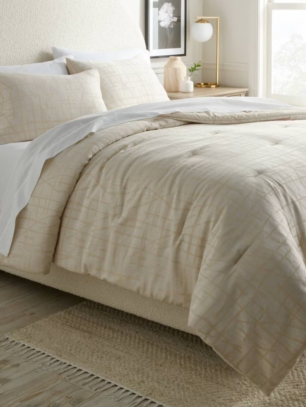 NWT 3pc Full/Queen Luxe Jacquard Comforter and Sham Set Off-White - Threshold™